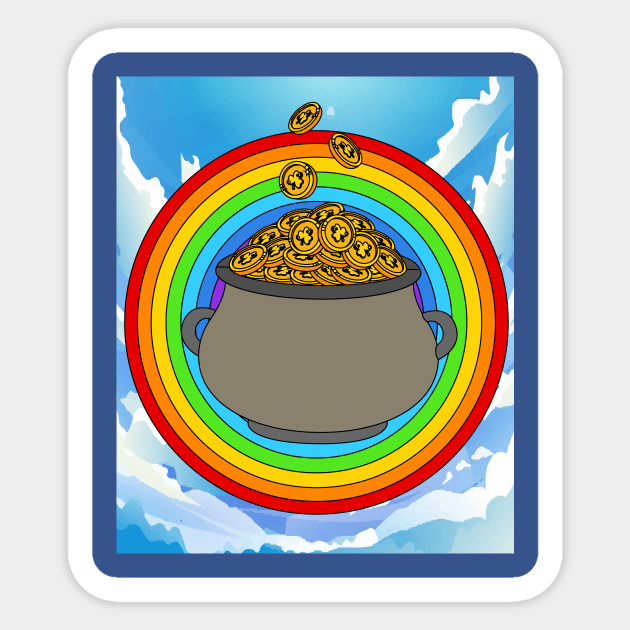 Rainbow With Boiler Pot Full Of Gold Sticker by flofin